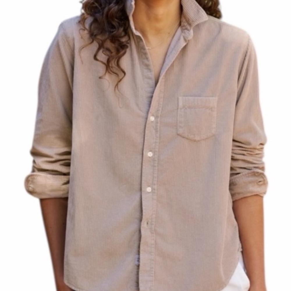 FRANK & EILEEN Relaxed Barry Corduroy Dusty Pink Button Up Shirt Top XS NWT